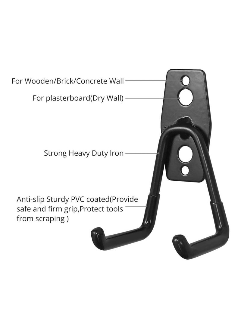 Garage Hooks Heavy Duty, Storage Holders Utility Wall Mount Tool Hook, 5 Size Organizers for Hanging Ladders, Power Tools, Bulky Items, Pack of 12 (Black) - Image 4