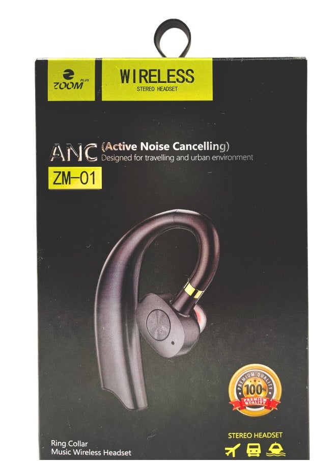Zoom Plus - Wireless Business Bluetooth Stereo Headset with Active Noise Cancellation for Home, Office and Travel, Black - Image 1