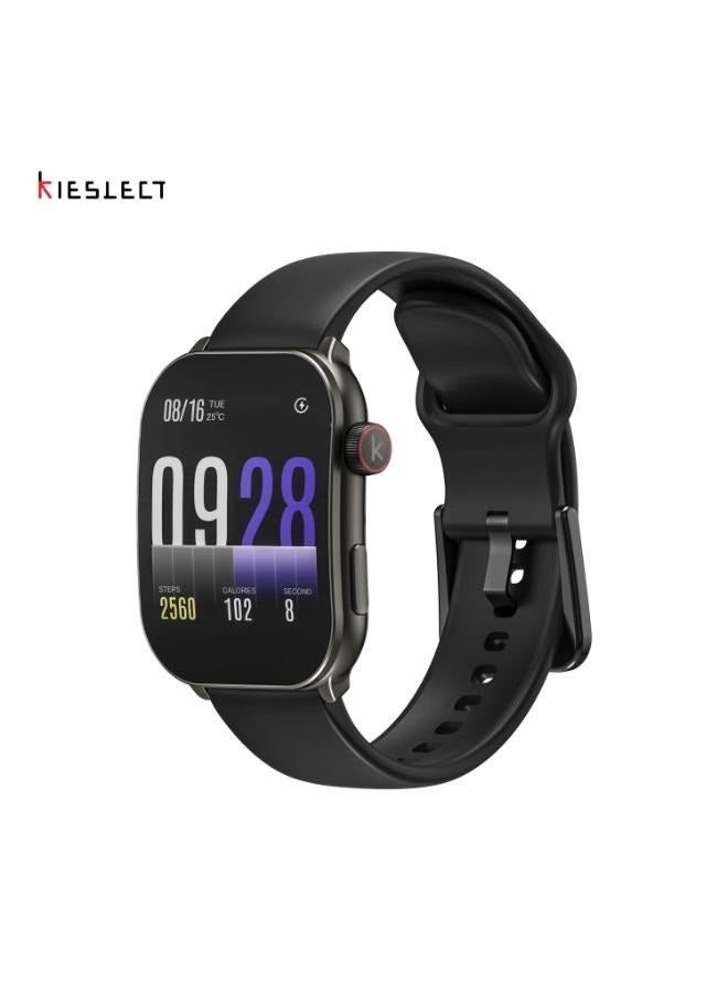 Kieslect Balancs Smart Watch for Unisex, AMOLED Display, 2.1 Inch Curved - Black - Image 1