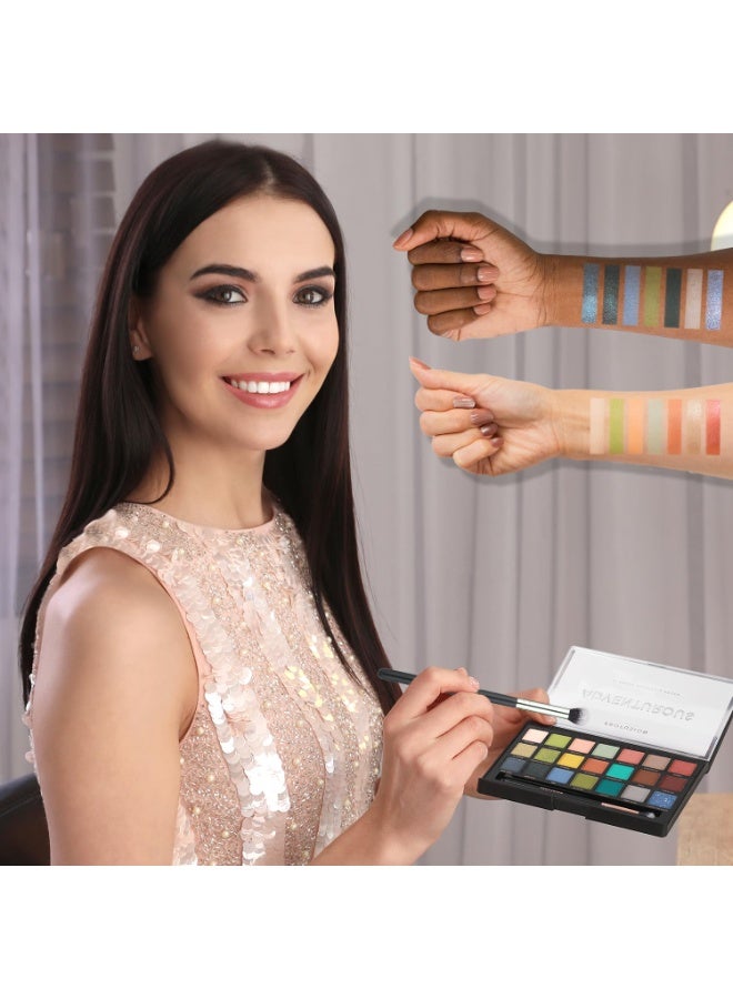 Profusion Cosmetics Adventurous 21 Shade Eyeshadow Palette & Brush - Earthy Tones, Rich Pigments, Blendable Colors - 33.6g - Image 2