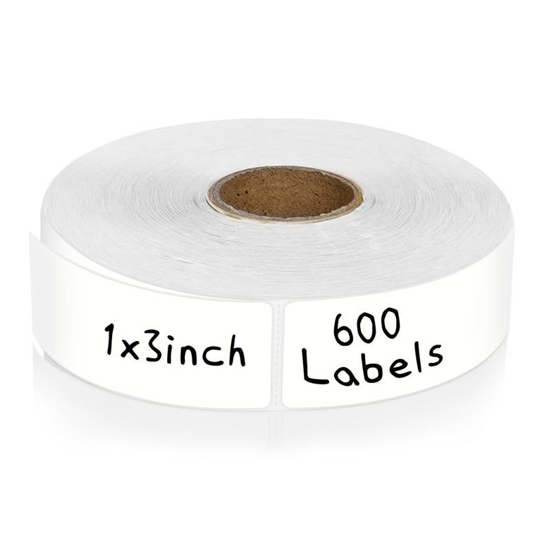 CATIFLIN 600 Blank Removable Freezer Label Stickers, 1â€x3â€ Waterproof Adhesive Paper Tags with Perforation, Easy to Write & Peel for Food Jars, Bottles, Containers, Refrigerator, Storage - Image 1