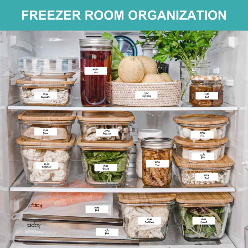 CATIFLIN 600 Blank Removable Freezer Label Stickers, 1â€x3â€ Waterproof Adhesive Paper Tags with Perforation, Easy to Write & Peel for Food Jars, Bottles, Containers, Refrigerator, Storage - Image 3
