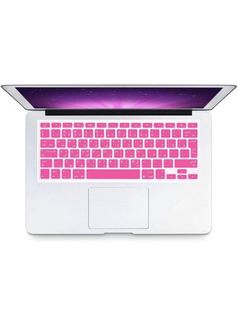AMM EU/UK Version Arabic English Keyboard Cover for MacBook Air/Pro/Retina 13/15/17-Inch 2015 or Older Version & Older iMac Keyboard Protector- Pink - Image 3