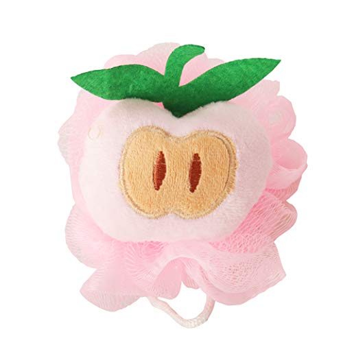 Rocutus 4pcs Child Bath Shower Sponge Pouf Loofahs Mesh Brush Shower Ball Cute Bath Flower with Hooks for Travel (Mixed 3) - Image 2