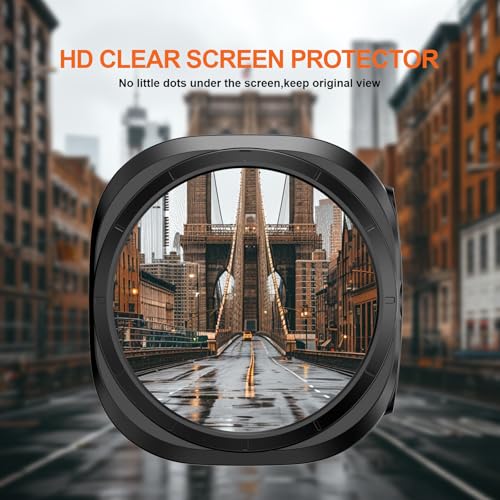 Cuteey 2+2 Pack for Samsung Galaxy Watch Ultra 2025/Galaxy Watch 7 Ultra Screen Protector Case 47mm, Hard PC Bumper Cover with Anti-Fog Tempered Glass Screen Protector - Image 3