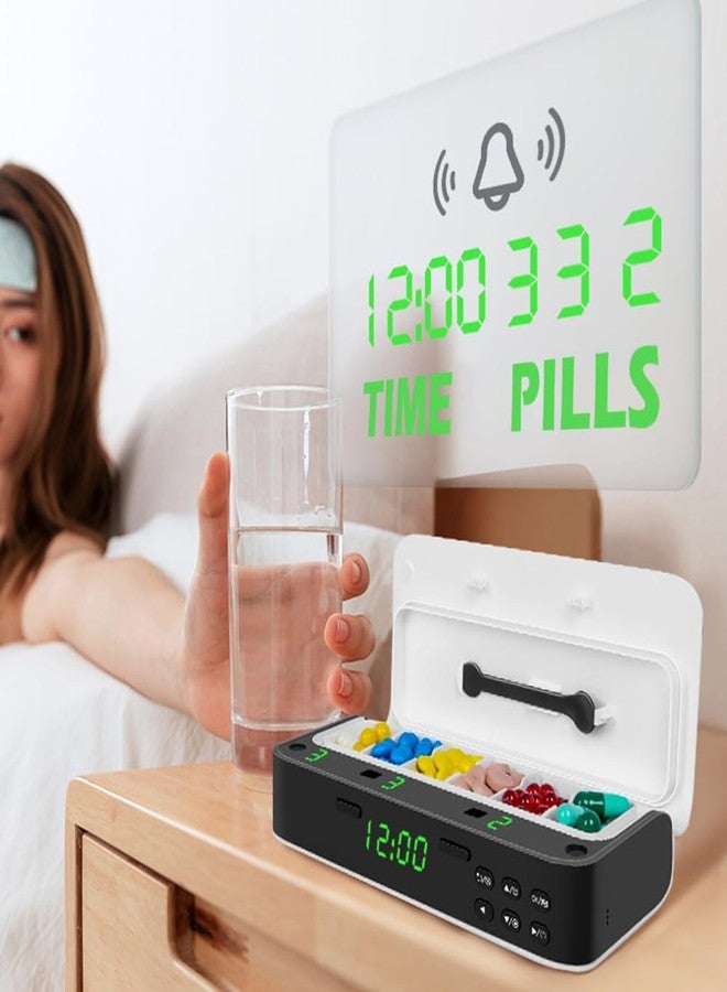 Elfzone موزع حبوب قابل لإعادة الشحن من إلفزون - أزرق - منظم حبوب قابل للتعديل موزع أدوية منظم حبوب للسفر الأسبوعي - Image 3