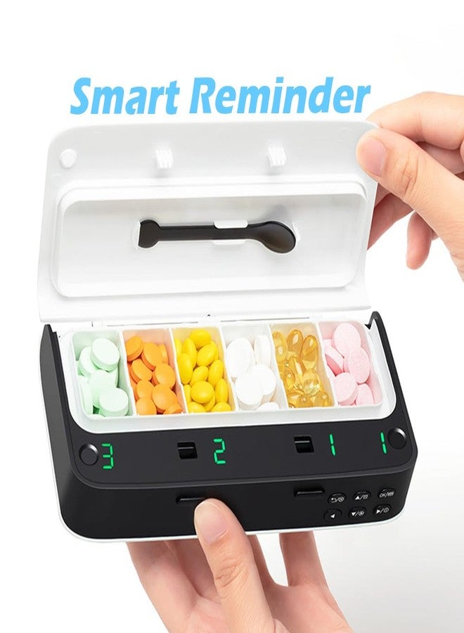 Elfzone موزع حبوب قابل لإعادة الشحن من إلفزون - أزرق - منظم حبوب قابل للتعديل موزع أدوية منظم حبوب للسفر الأسبوعي - Image 5