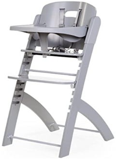 CHILDHOME Childhome, Evolutive Baby High Chair : From 0 Month To 85Kg, Tablet Included, Beechwood, Cradle, Safety Harness 5 Points, Invisible Screws, Evosit Grey  - Image 1