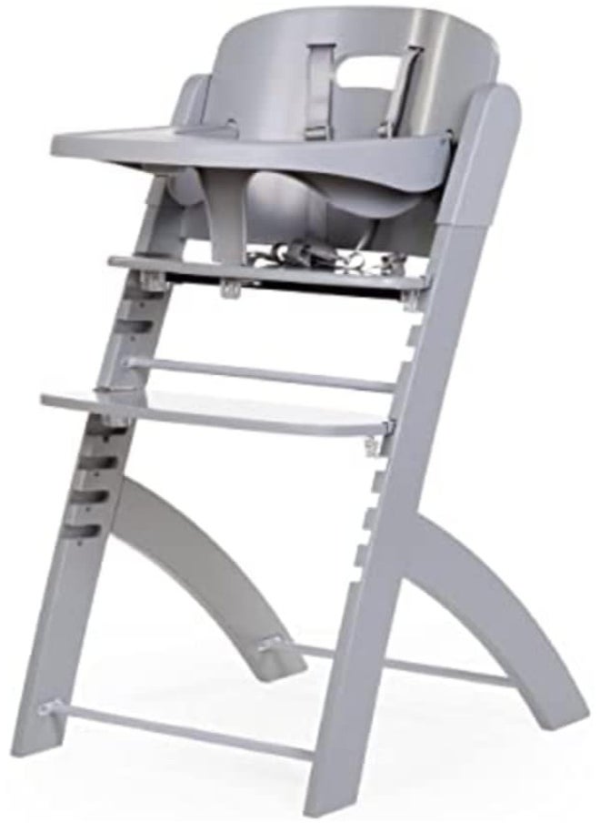 CHILDHOME Childhome, Evolutive Baby High Chair : From 0 Month To 85Kg, Tablet Included, Beechwood, Cradle, Safety Harness 5 Points, Invisible Screws, Evosit Grey  - Image 1