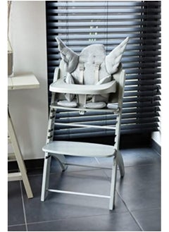 CHILDHOME Childhome, Evolutive Baby High Chair : From 0 Month To 85Kg, Tablet Included, Beechwood, Cradle, Safety Harness 5 Points, Invisible Screws, Evosit Grey  - Image 2