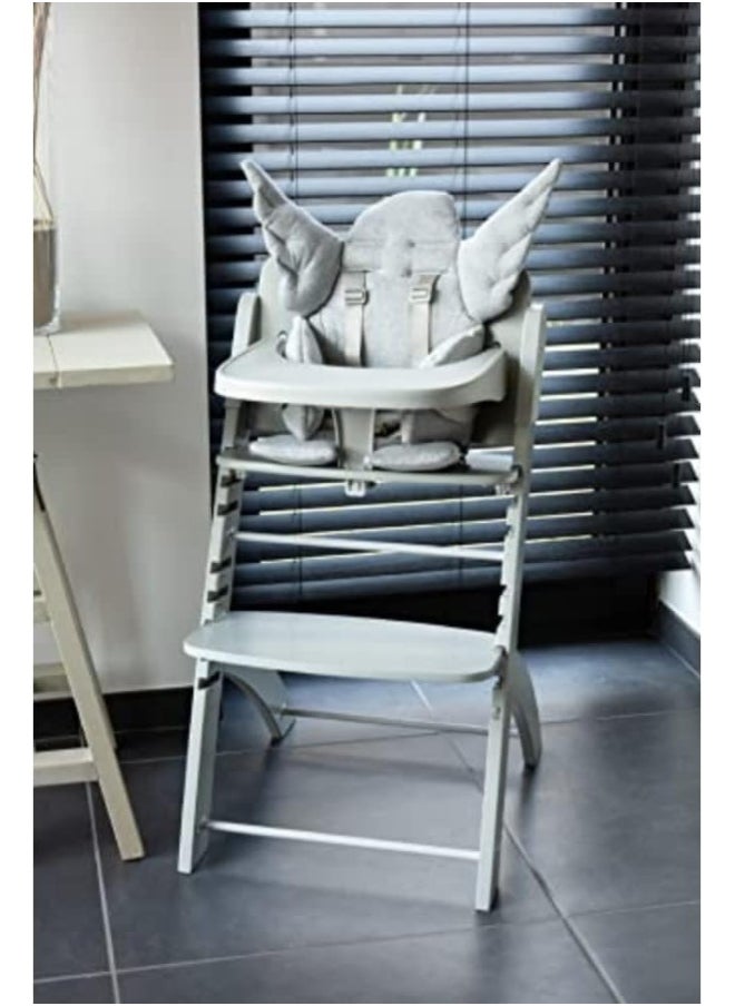 CHILDHOME Childhome, Evolutive Baby High Chair : From 0 Month To 85Kg, Tablet Included, Beechwood, Cradle, Safety Harness 5 Points, Invisible Screws, Evosit Grey  - Image 2