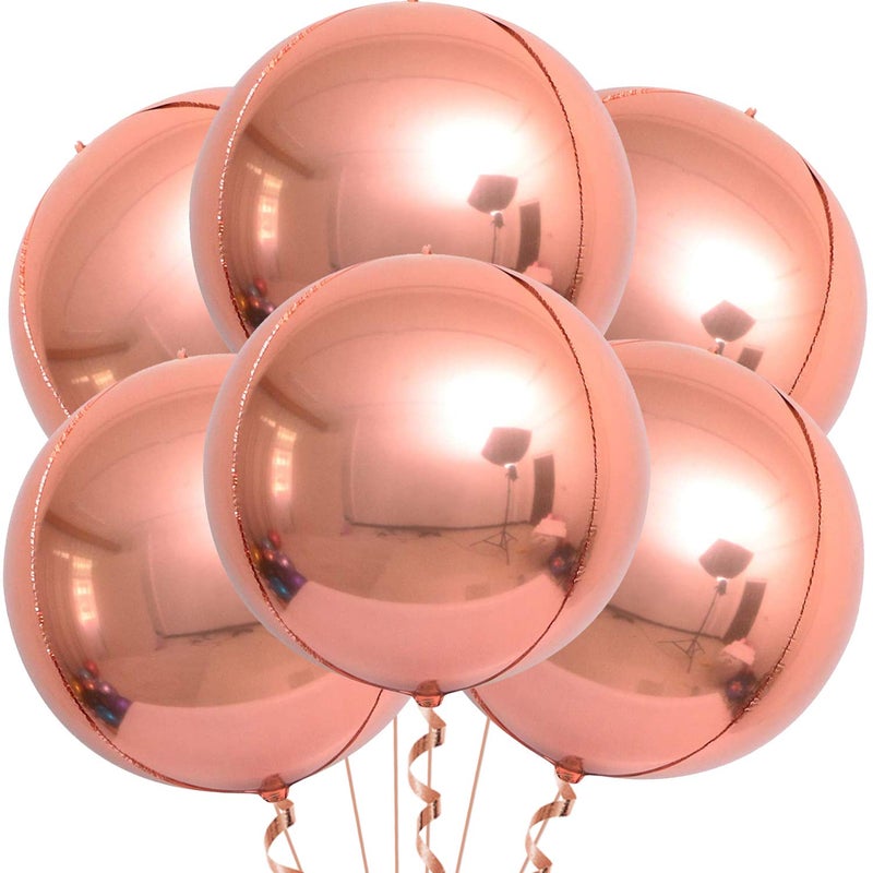 KatchOn Rose Gold Balloons 22 Inch Pack of 6 Rose Gold Foil Balloons for Bridal Shower Decorations Mylar Balloon for Bachelorette Anniversary Birthday Party 2026 Graduation Decorations - Image 3