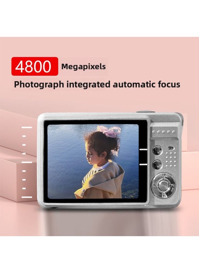 Generic 4K Digital Camera High Pixel HD Selfie Card Machine Entry-level Student Camera Photography 2.7K Video-Body Color:2.7inch Glossy Silver-package 4  - Image 4