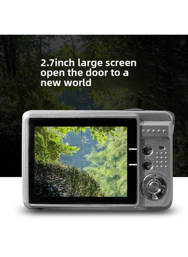 Generic 4K Digital Camera High Pixel HD Selfie Card Machine Entry-level Student Camera Photography 2.7K Video-Body Color:2.7inch Glossy Silver-package 4  - Image 5