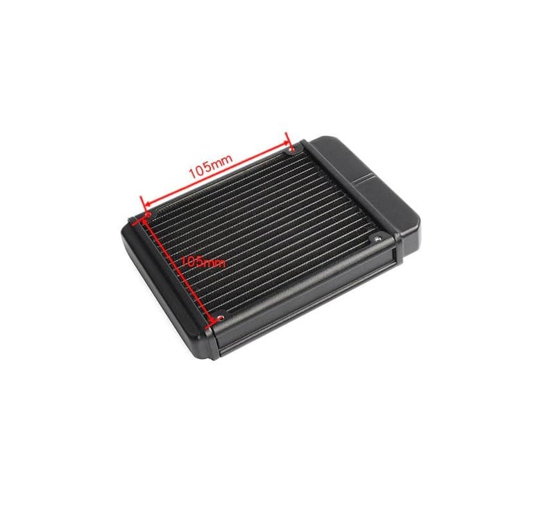 CentIoT - 120mm Radiator Water Cooler Tubes Heat Exchanger Aluminum Water Cooling CPU Heat Sink - For Gaming Computer and Peltier (120mm, Barbed Nozzle) - Image 4