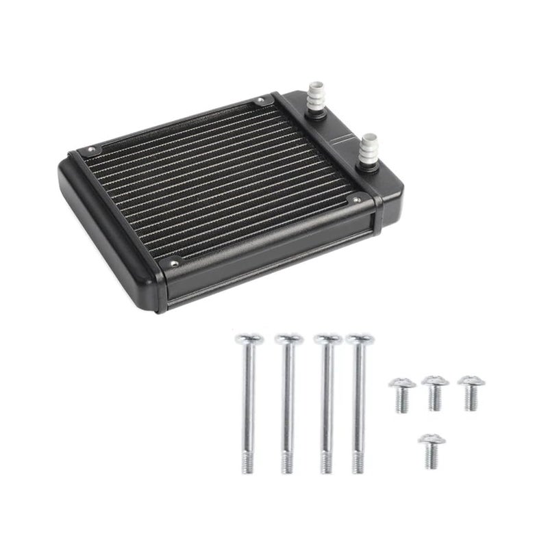 CentIoT - 120mm Radiator Water Cooler Tubes Heat Exchanger Aluminum Water Cooling CPU Heat Sink - For Gaming Computer and Peltier (120mm, Barbed Nozzle) - Image 2