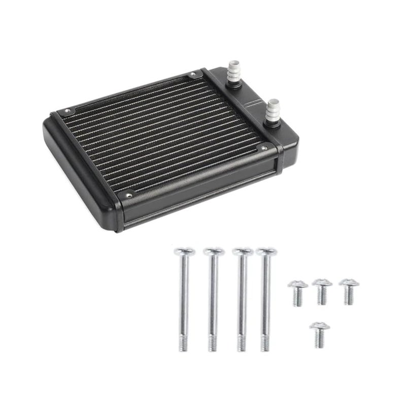 CentIoT - 120mm Radiator Water Cooler Tubes Heat Exchanger Aluminum Water Cooling CPU Heat Sink - For Gaming Computer and Peltier (120mm, Barbed Nozzle) - Image 1