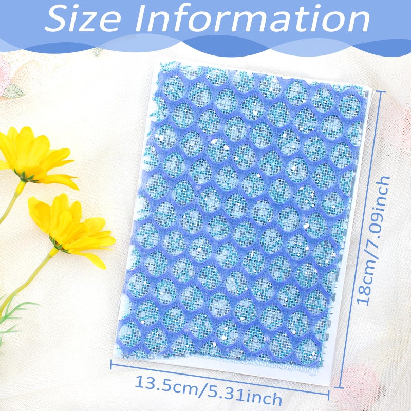 Anvin 30 Pcs Textured Paper - 5x7 Inch Craft, Fabric Mesh, Mulberry Special Handmade Paper Bulk for Scrapbooking, Junk Journaling, Art Journaling, Card Making, DIY (Blue, Beige) - Image 2