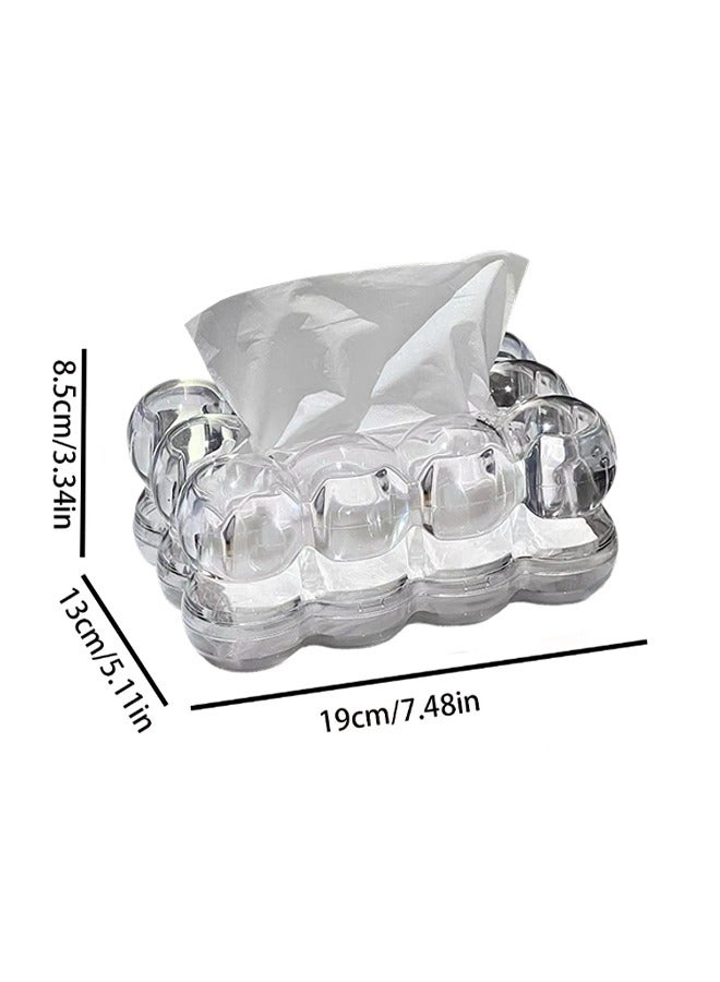 Transparent color, round plastic tissue box, food-grade PP plastic, high transparency plastic, rounded corners, single-handed extraction design, large capacity storage, dustproof and moisture-proof - Image 2