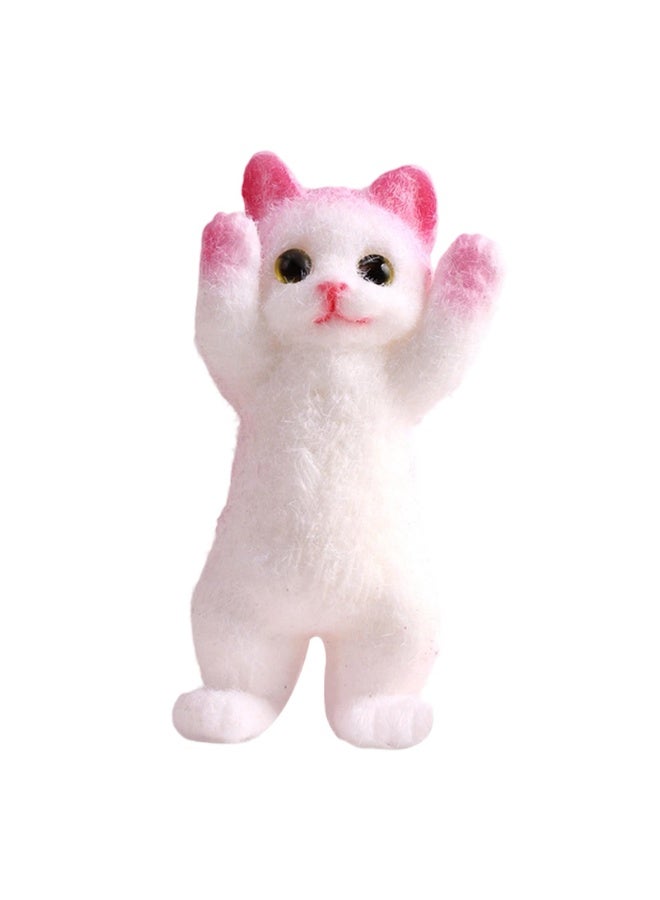 Cat Shaped Squeeze Fidget Toy for Pressure Relief - White/Pink - Image 5