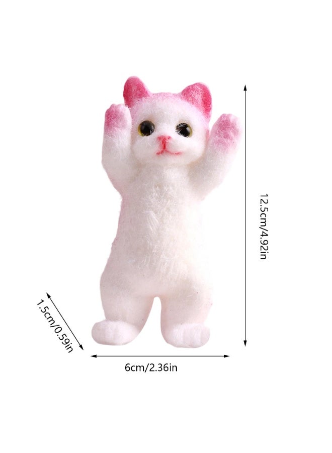 Cat Shaped Squeeze Fidget Toy for Pressure Relief - White/Pink - Image 3