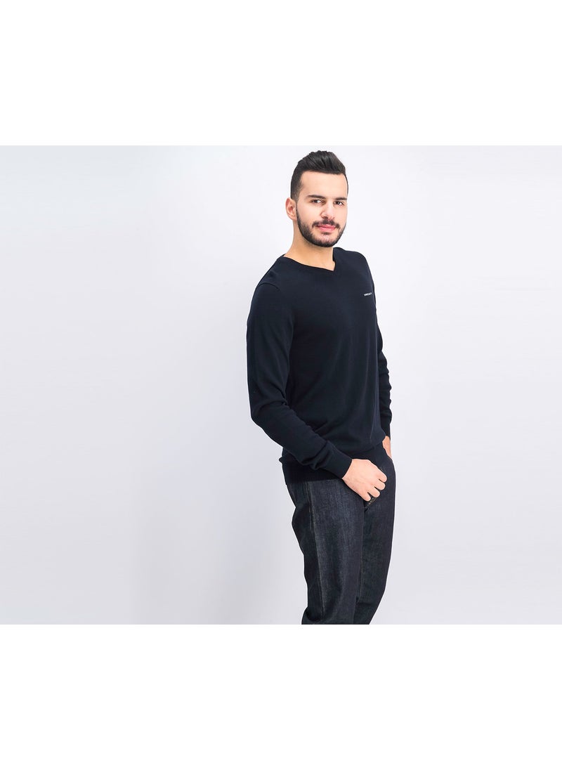 Hackett Men V-neck Sweater, Black  - Image 2