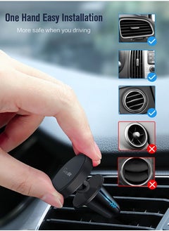 Gzar Gzar Magnetic Phone Car Mount Air Vent Phone Holder for Cars with Hook Clip 360° Rotation Universal Magnetic Car Phone Holder for iPhone 13 12 11 XS X SE 8 Plus Samsung S20  - Image 2
