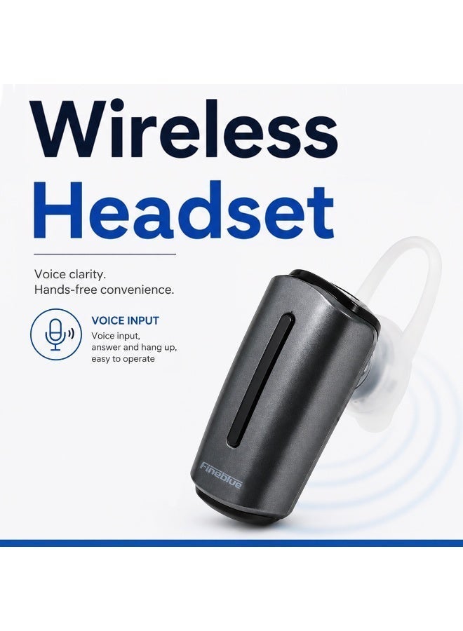 FineBlue J132 Pro Bluetooth V5.4 Wireless Headset, Single Ear Bluetooth Earpiece with HD Microphone, Hands Free Calling, Multipoint Connection, 10M Wireless Range, Lightweight Ear Hook, USB Rechargeable, Compatible with Android & iPhone ERPC-J132. - Image 4