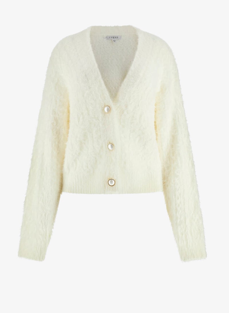 جس كارديجان كينكو فرو بأكمام طويلة وياقة على شكل - Image 5