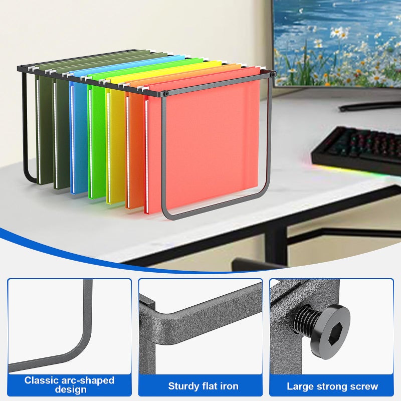 Fun storage 1 Pack Legal and Letter Size Hanging File Folder Frame Desk Organizer Destop Hanging File Frame, Hanging Folder Holder Metal Rack for Filing Cabinet File Drawer, 15.3" L12.4 W9.4 H - Image 4