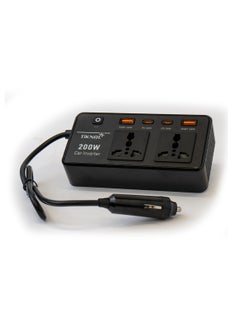 تكنال محول كهرباء سيارة 200 واط من TiKNAL بمنفذين AC و4 منافذ USB/PD - لشحن الأجهزة اللابتوب والكمبيوتر وتشغيل الأدوات أثناء السفر  - Image 2