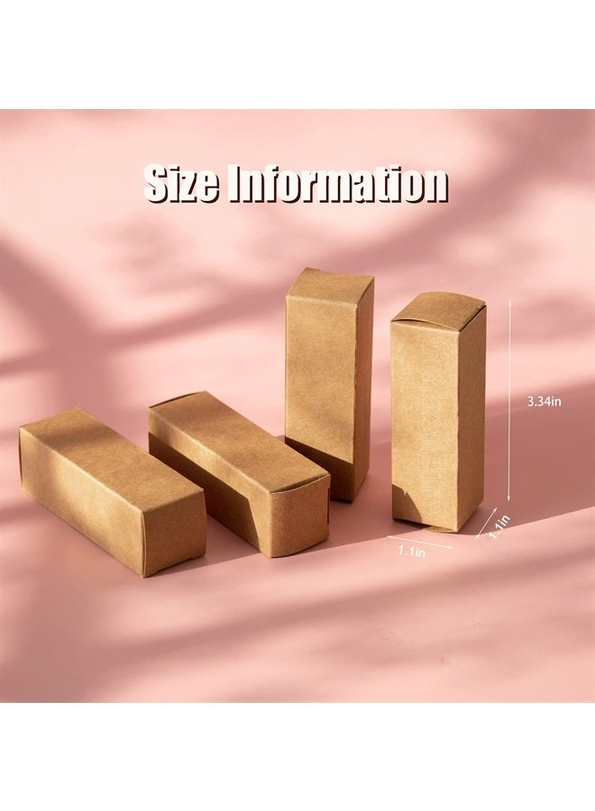 Framendino , 50 Pack Kraft Paper Lipstick Boxes Lip Gloss Boxes Rectangle Lipstick Bottle Boxes Reusable Lip Balm Packaging Cases Essential Oil Wrapping Box for DIY Lip Gloss Gift Packaging - Image 2
