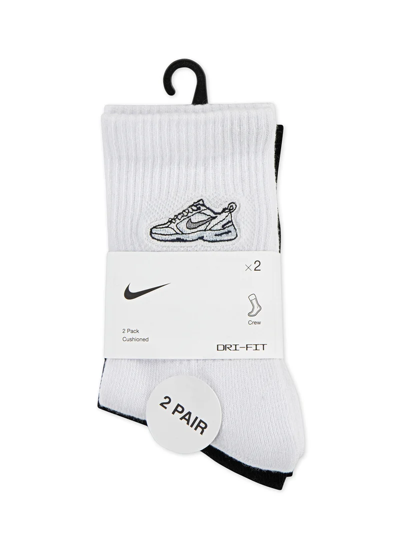 نايكي Kids 2 Pack Air Max Cushioned Crew Socks