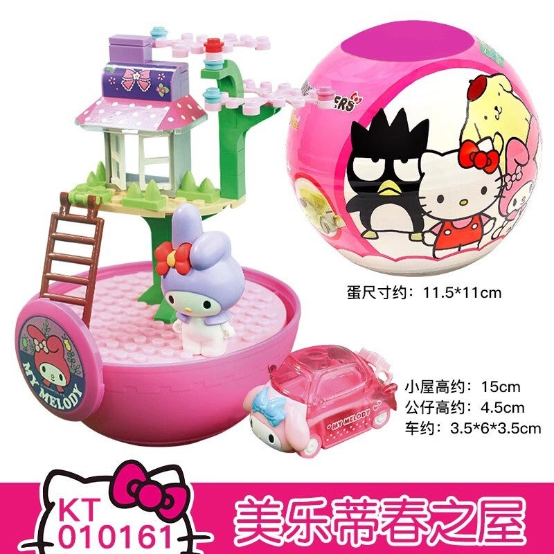 Hellokitty Hello Kitty Four Seasons House Big Gashapon Christmas Gift Educational Toys Spliced Small Particle Building Blocks - Image 4