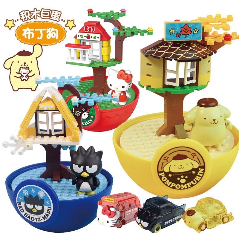 Hellokitty Hello Kitty Four Seasons House Big Gashapon Christmas Gift Educational Toys Spliced Small Particle Building Blocks - Image 3