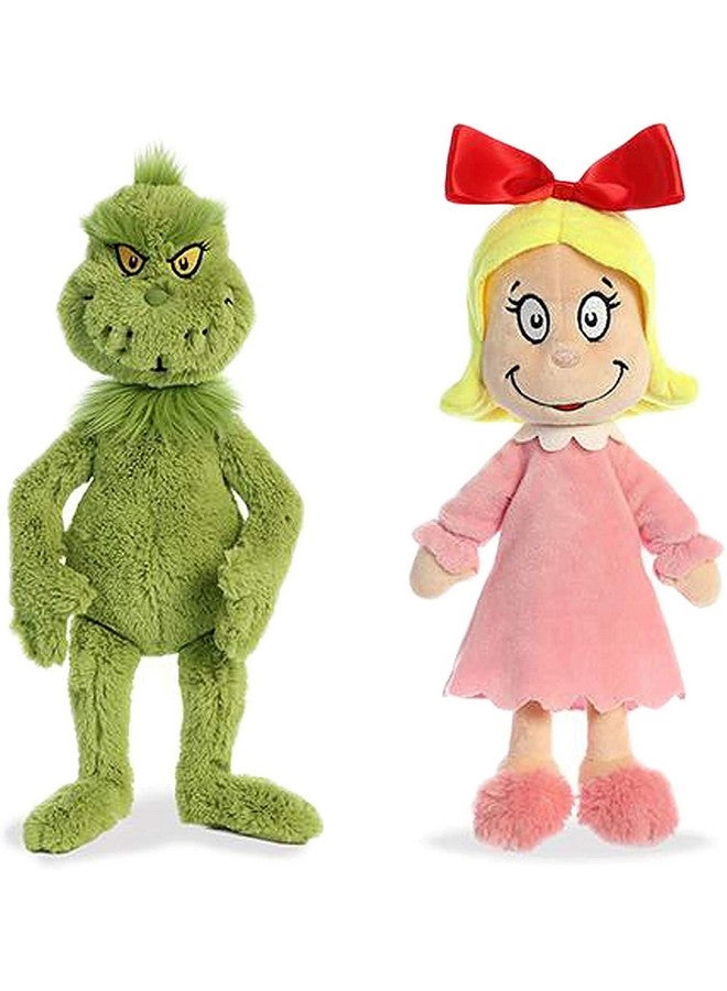 Aurora World Plush - Dr. Seuss The Grinch 18in with Dr. Seuss Cindy Lou Who 12in - Image 1