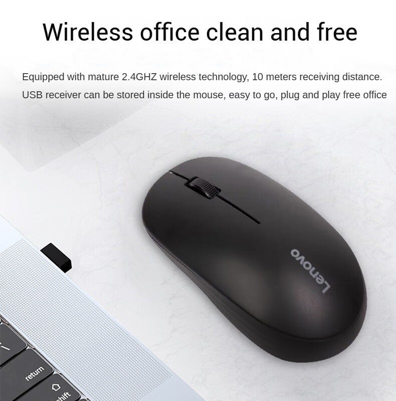 لينوفو Lenovo M100 Wireless Mouse, 2.4GHz, 1200 DPI Optical Sensor, Black BLACK - Image 2