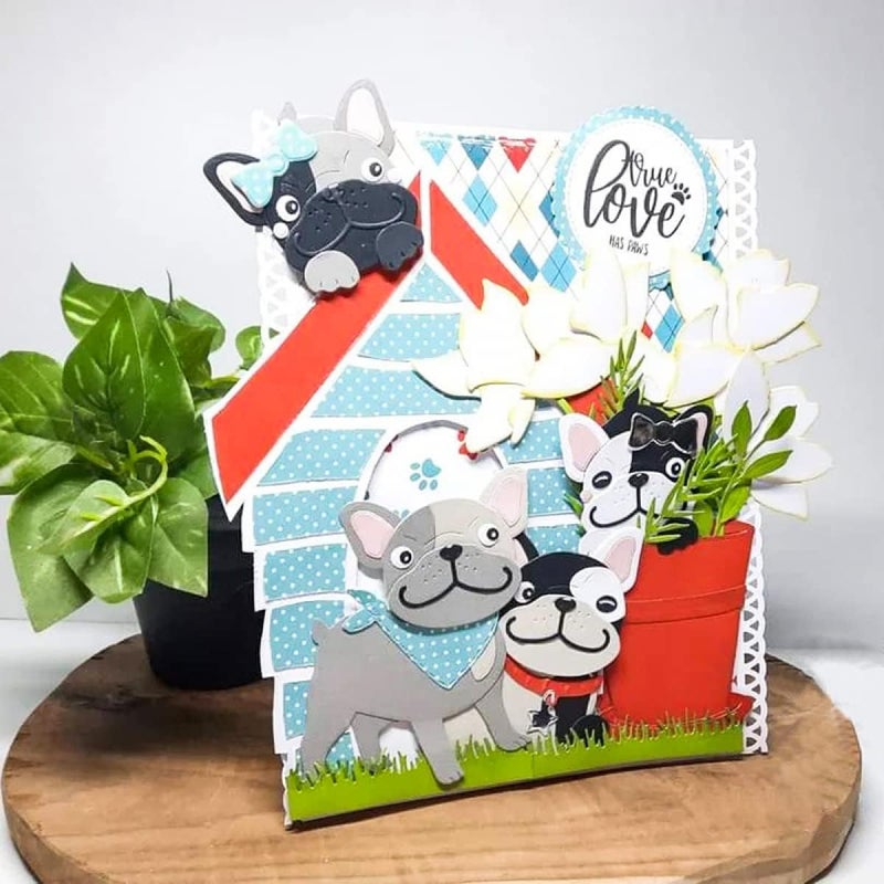 CYFUN DESIGN Dogs Paws Stamp for Card Making Love,Life is Well,Stay Pawsitive,Dogs Kiss Words Phrase Transparent Silicone Seal Stamping Stamp for Paper Crafting Handmade Crafts Scrapbooking Supplies Album Decor - Image 3