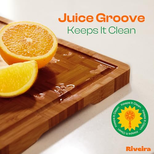 Riveira Bamboo End Grain Wood Cutting Board – Versatile And Durable: Set Of 3 Pcs Wooden Cutting Boards – Natural Wooden Cutting Boards For Kitchen Set – Complete Bamboo End Grain Cutting Board - Image 5