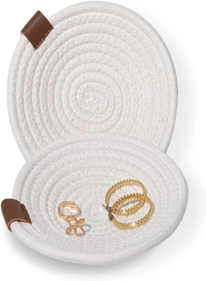 Textile and Beyond Mini Cotton Rope Basket Woven Organizer Tray for Baby Nursery, Toys, Fruits, Living Room, Kitchen & Office - Image 1