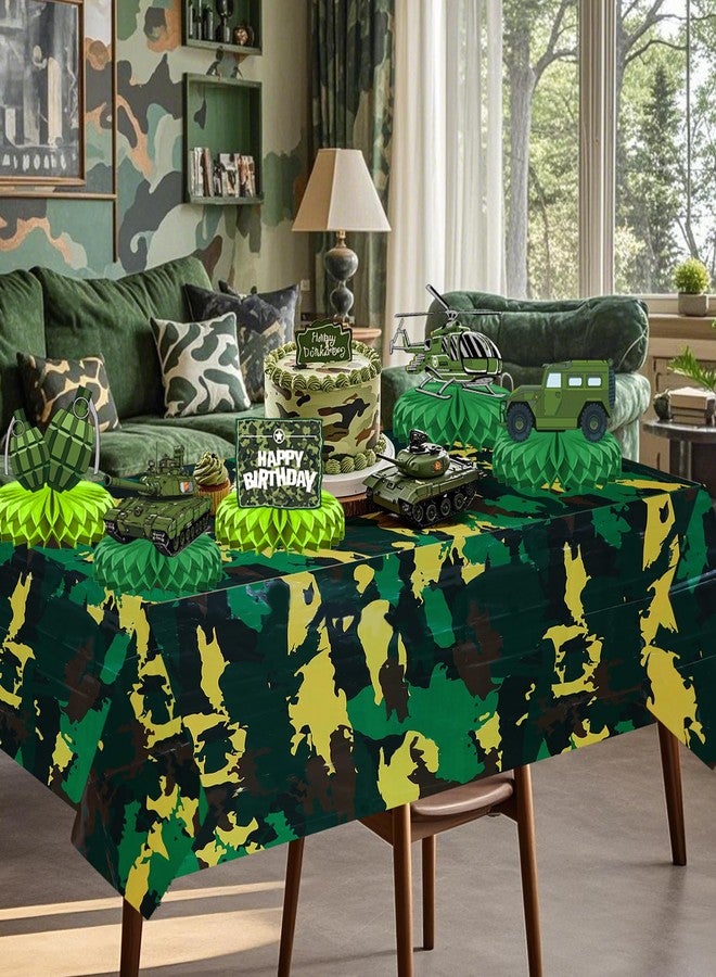 TagreSpike Camo Birthday Party Decorations Camouflage Party Decoration Include Camo Happy Birthday Banner Military Theme Honeycomb Centerpieces Camo Tablecloth for Boys Girls Army Party Supplies - Image 5