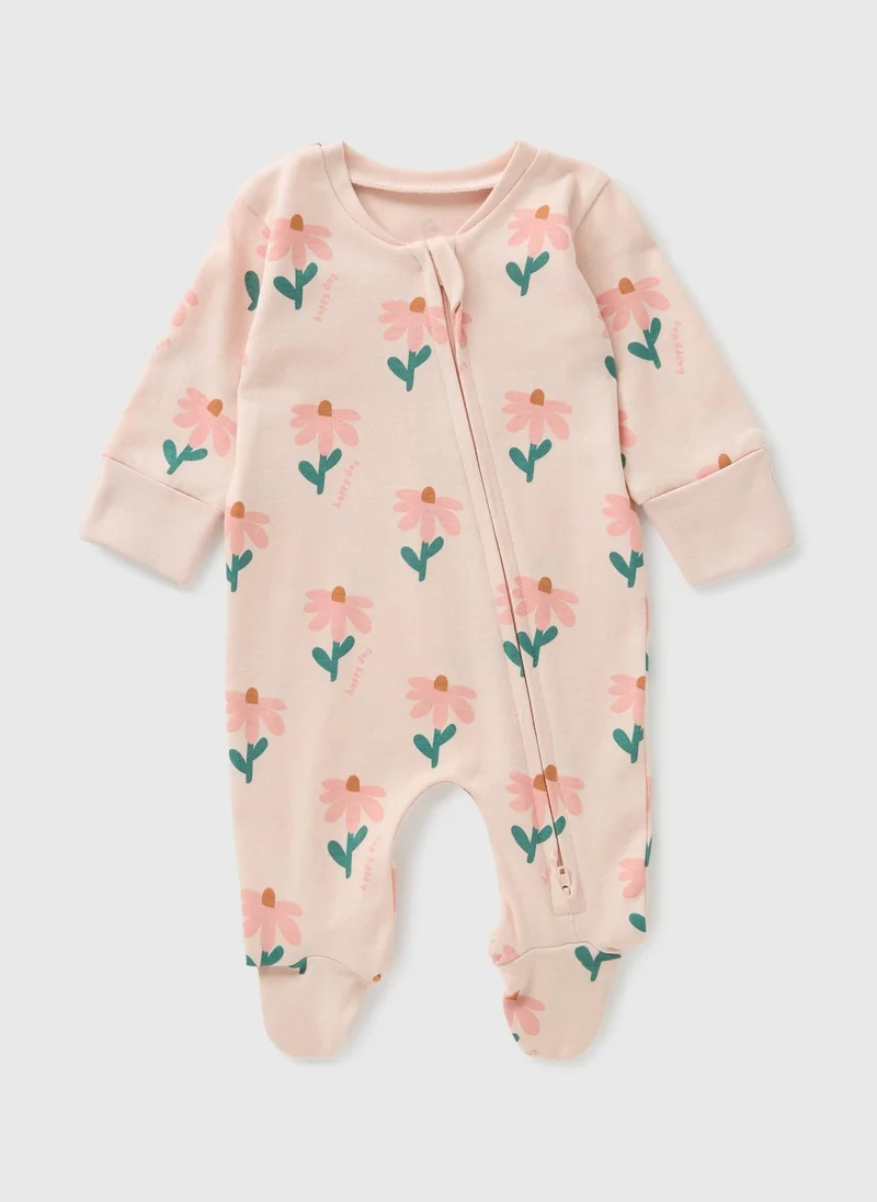 Matalan Baby Pink Floral Sleepsuit