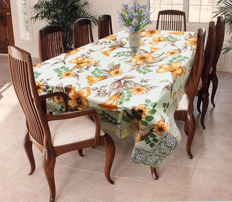 Homerz Premium 8-10 Seater Dining Table Cover, Size 60 x 108 inch Exact, Waterproof and Easy to Clean (Blossom) - Image 5