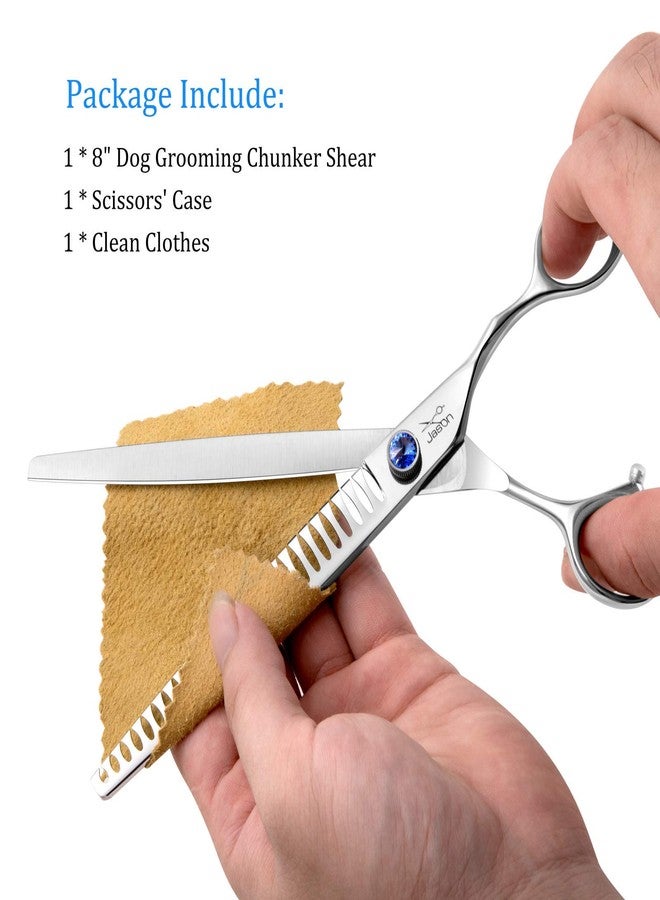 JASON 8" 26 Tooth Chunkers Shears for Dogs Ergonomic Cats Grooming Scissors Texturizing Blending Thinning Shear Pets Trimming Kit with Offset Handle Sharp Comfortable Scissor Christmas Gift - Image 5