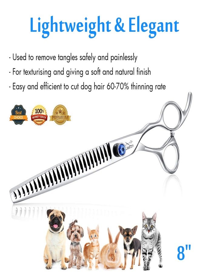 JASON 8" 26 Tooth Chunkers Shears for Dogs Ergonomic Cats Grooming Scissors Texturizing Blending Thinning Shear Pets Trimming Kit with Offset Handle Sharp Comfortable Scissor Christmas Gift - Image 4
