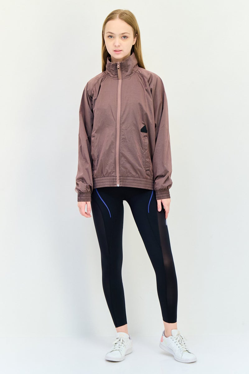 Adidas Women Sportswear Fit Long Sleeve Outdoor Windbreaker Jacket, Grape - Image 4