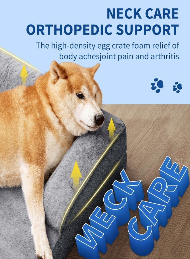 MADE 4 PETS Made4pet Dog Bed Orthopedic, Dog Sofa for Small Dogs Supportive Foam Pet Cushions Bed with Washable Removable Cover, Egg-Crate Foam, Waterproof Lining Bottom, Grey, 30 * 20 * 6.5 Inch - Image 4