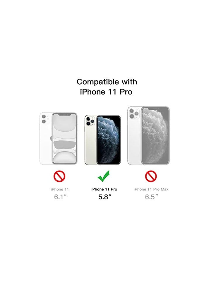 جي تيك حافظة JETech لهاتف iPhone 11 Pro مقاس 5.8 بوصة مع حامل، تدعم الشحن اللاسلكي، غطاء هاتف نحيف مقاوم للصدمات، مسند معدني ثلاثي الاتجاهات (شفاف) - Image 2