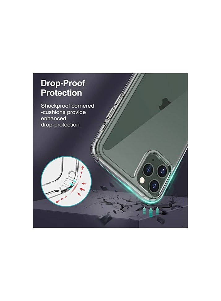 جي تيك حافظة JETech لهاتف iPhone 11 Pro مقاس 5.8 بوصة مع حامل، تدعم الشحن اللاسلكي، غطاء هاتف نحيف مقاوم للصدمات، مسند معدني ثلاثي الاتجاهات (شفاف) - Image 4