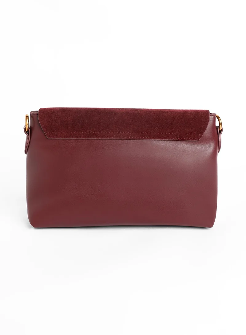 Haute Sauce The Velvet Block Shoulder Bag - Wine Red